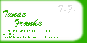 tunde franke business card